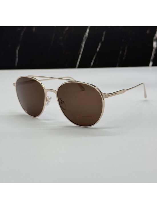 NEW TOM FORD TOMASSO TF691 28E GOLD/BROWN UNISEX AVIATOR SUNGLASSES FT0691 main image 8